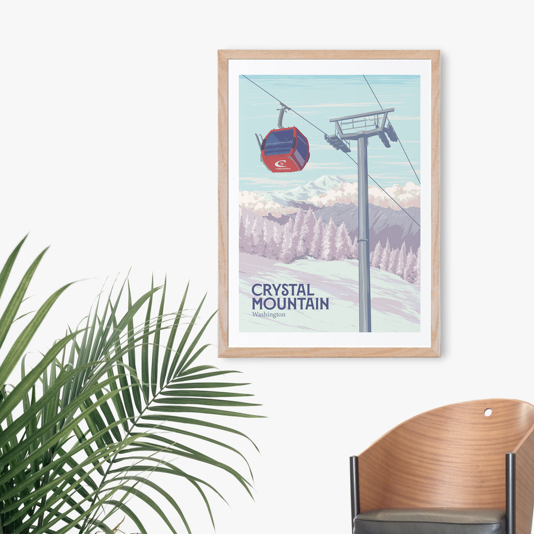 Crystal Mountain Washington Ski Resort Travel Poster