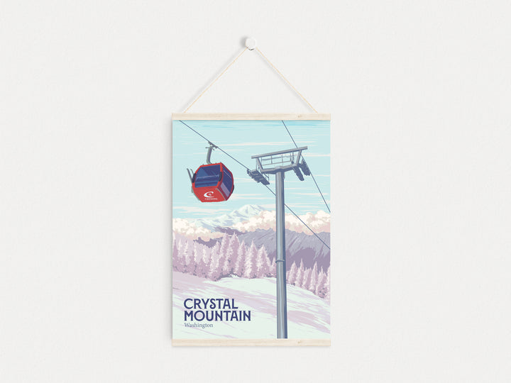 Crystal Mountain Washington Ski Resort Travel Poster