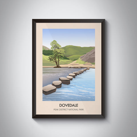 Dovedale Peak District National Park Modern Travel Poster