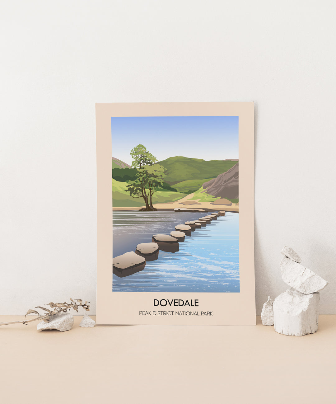 Dovedale Peak District National Park Modern Travel Poster