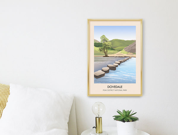 Dovedale Peak District National Park Modern Travel Poster