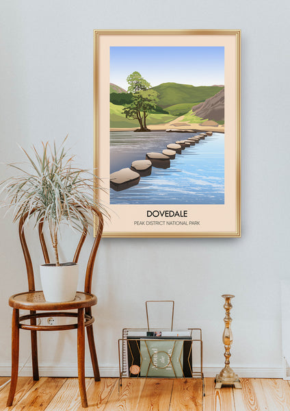 Dovedale Peak District National Park Modern Travel Poster