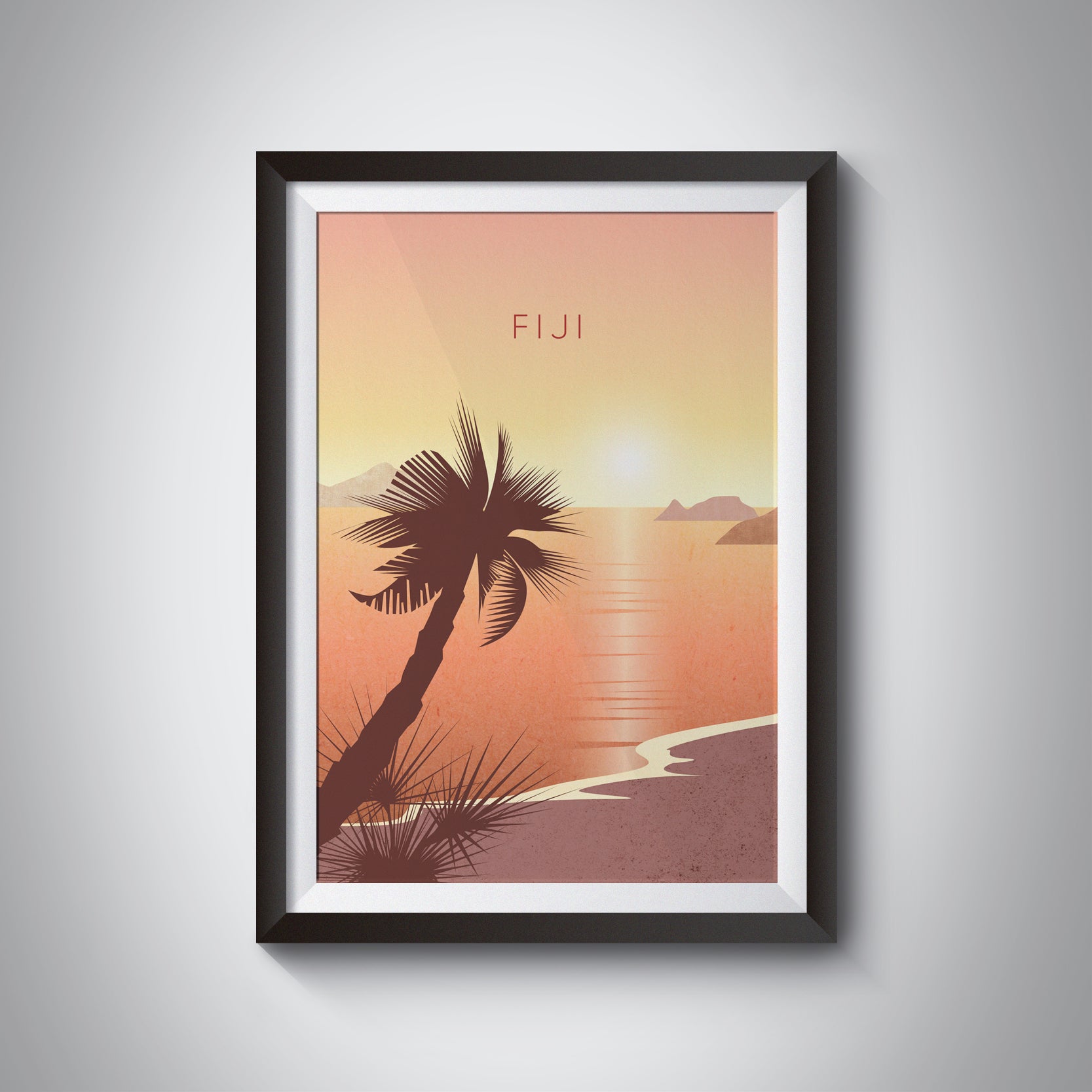 Fiji Minimal Travel Poster