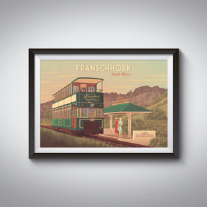 Franschhoek Wine Tram South Africa Travel Poster