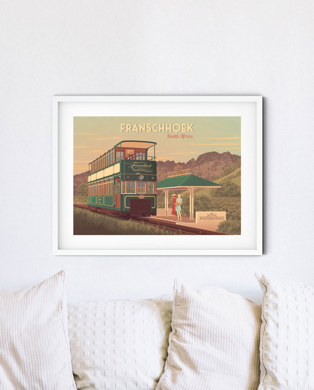 Franschhoek Wine Tram South Africa Travel Poster