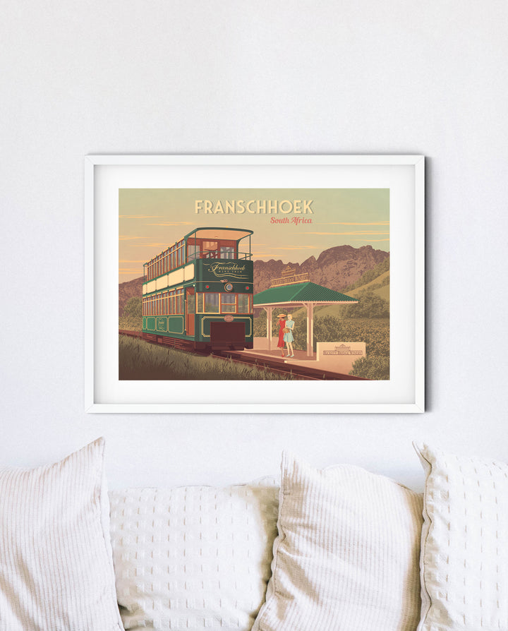 Franschhoek Wine Tram South Africa Travel Poster