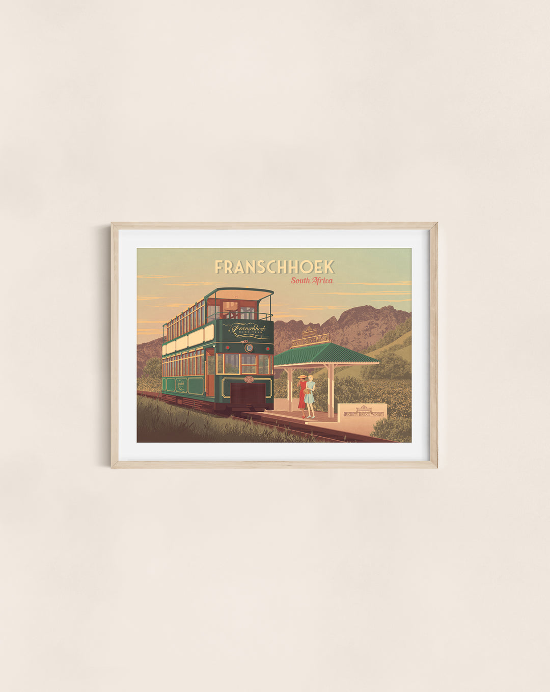 Franschhoek Wine Tram South Africa Travel Poster