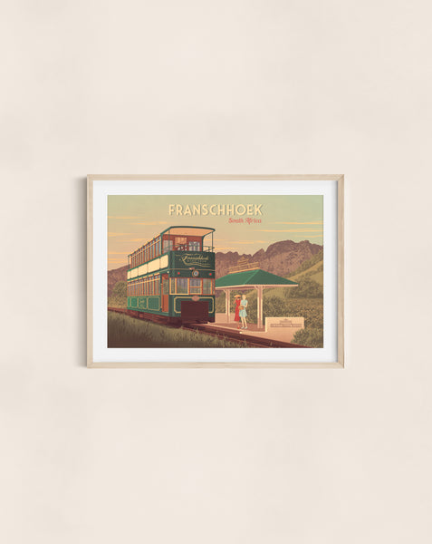 Franschhoek Wine Tram South Africa Travel Poster