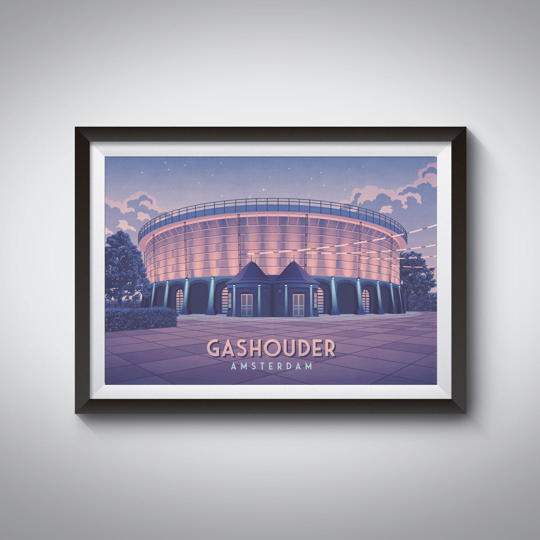 Gashouder Amsterdam Travel Poster