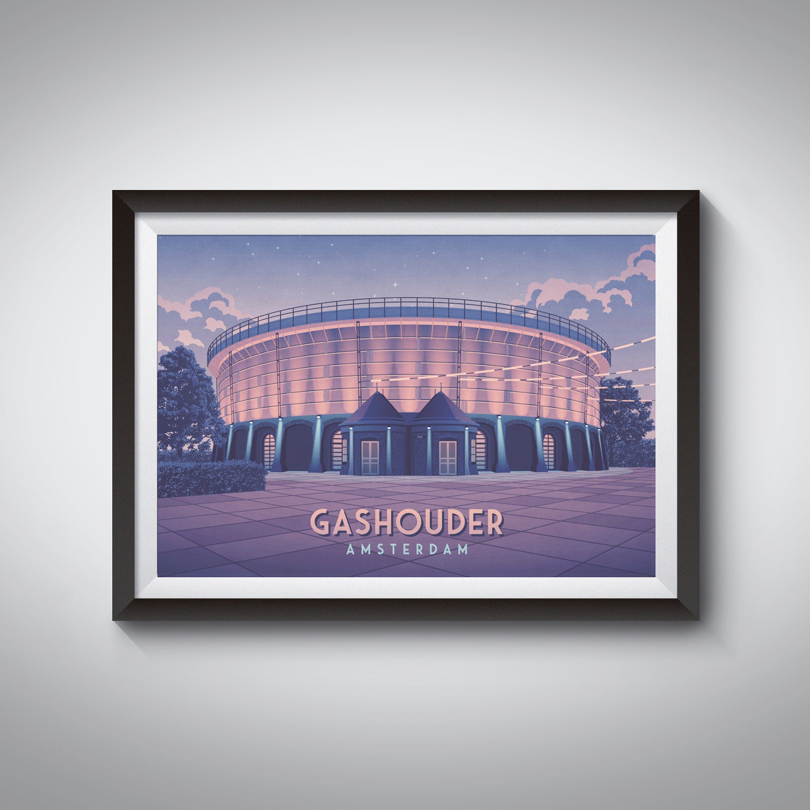 Gashouder Amsterdam Travel Poster