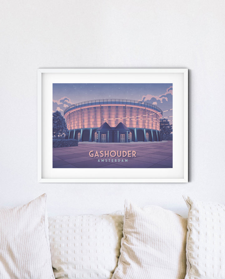 Gashouder Amsterdam Travel Poster