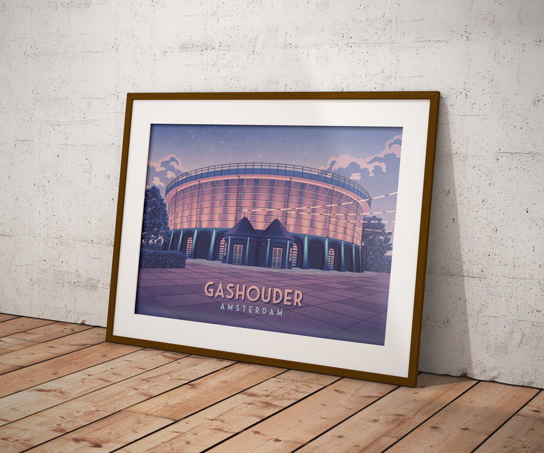 Gashouder Amsterdam Travel Poster