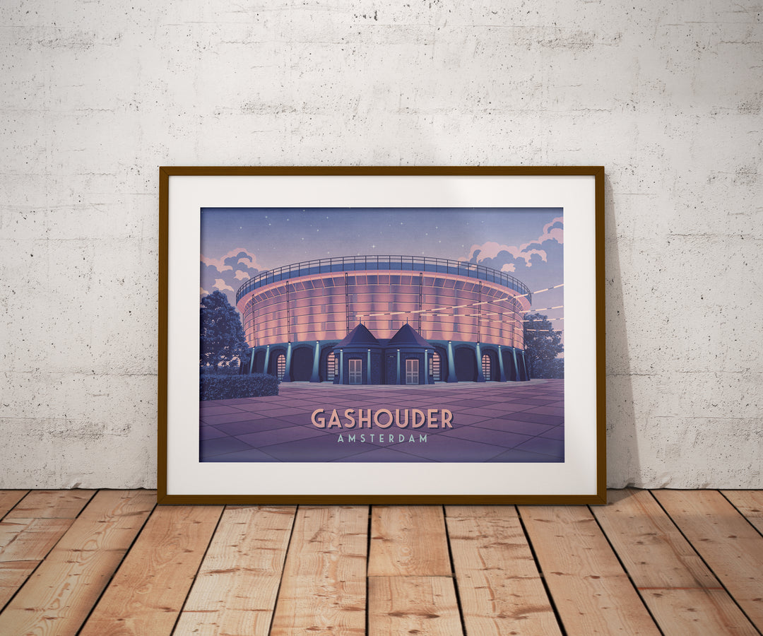 Gashouder Amsterdam Travel Poster