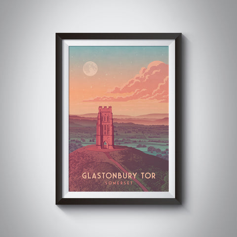 Glastonbury Tor Travel Poster