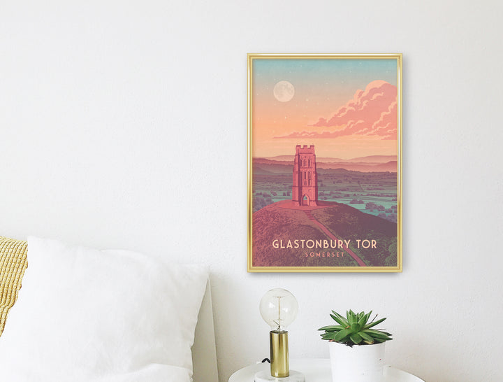 Glastonbury Tor Travel Poster