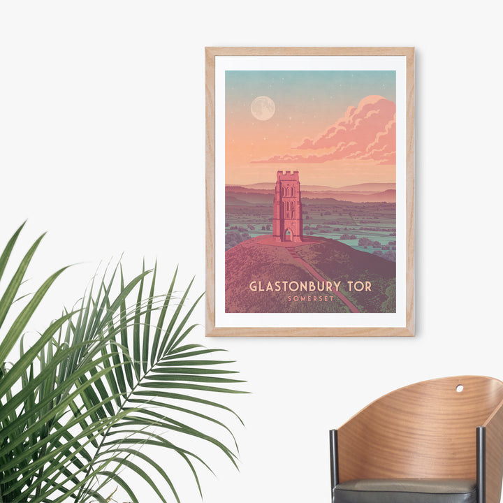 Glastonbury Tor Travel Poster