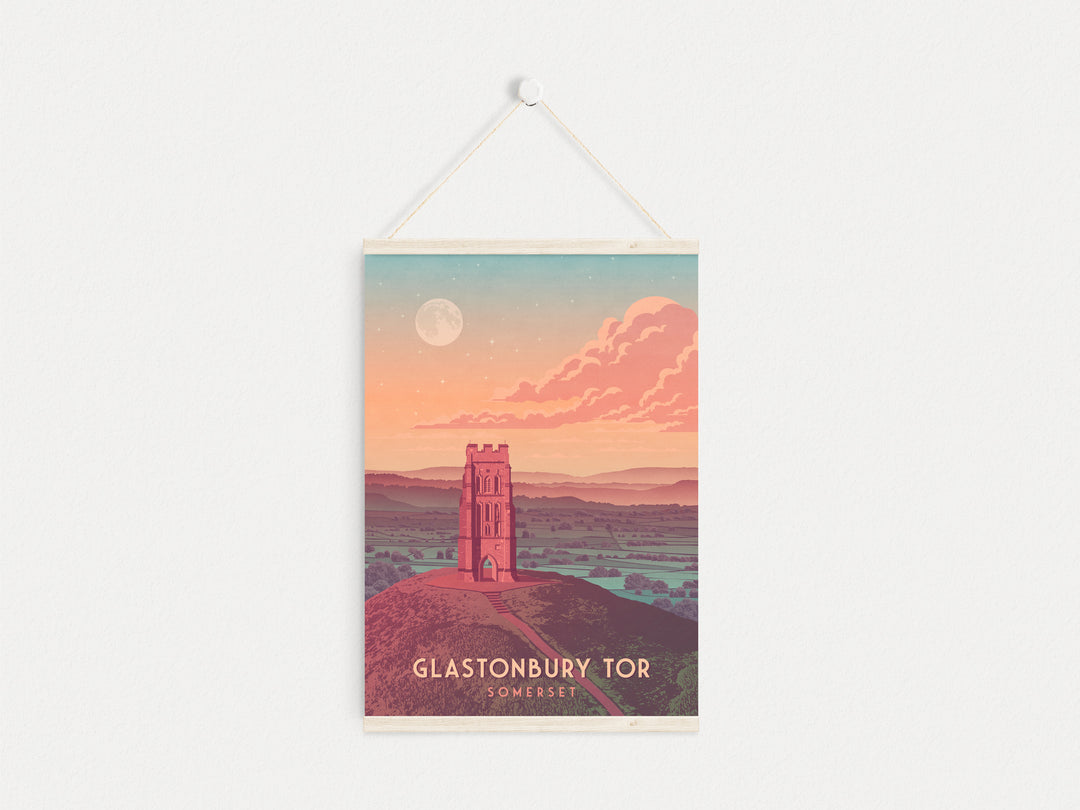 Glastonbury Tor Travel Poster