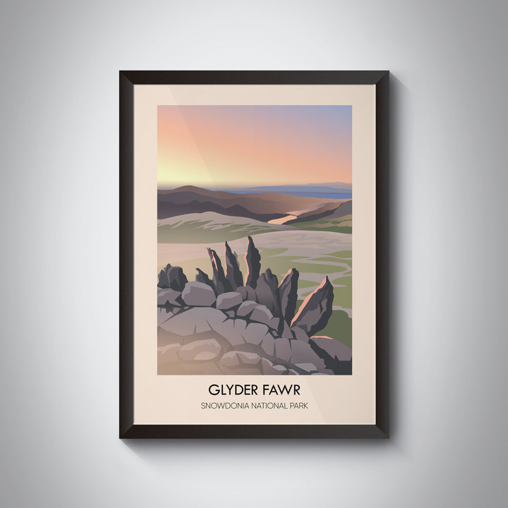 Glyder Fawr Snowdonia National Park Travel Poster