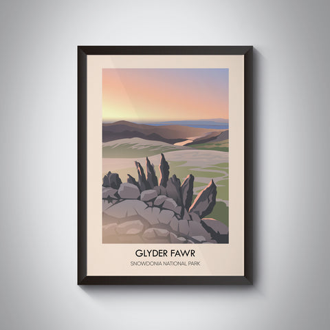 Glyder Fawr Snowdonia National Park Travel Poster