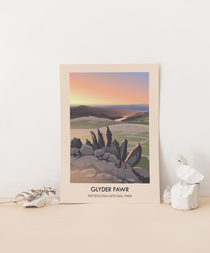 Glyder Fawr Snowdonia National Park Travel Poster