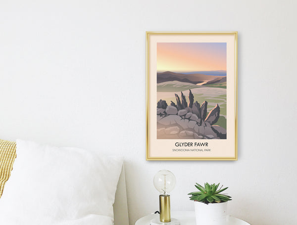 Glyder Fawr Snowdonia National Park Travel Poster