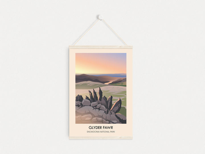 Glyder Fawr Snowdonia National Park Travel Poster