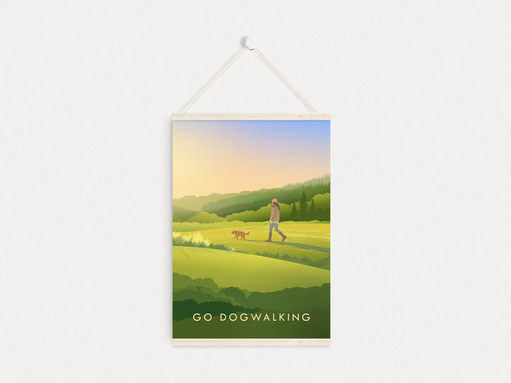 Go Dog Walking Travel Poster