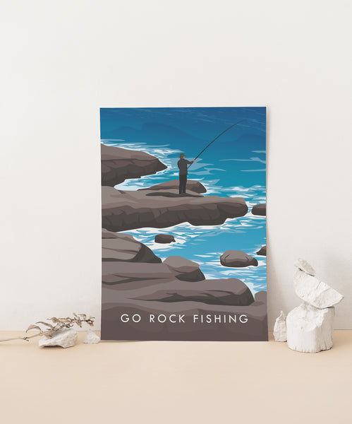 Go Rock Fishing Travel Poster