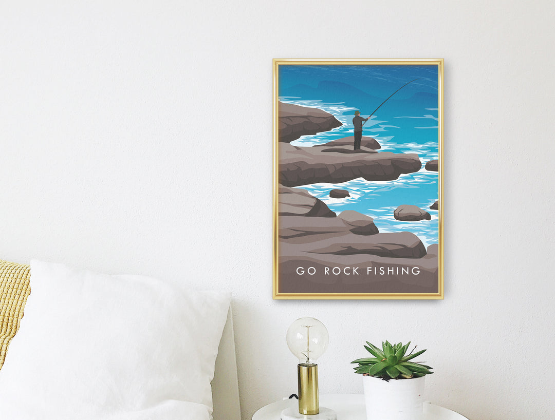 Go Rock Fishing Travel Poster