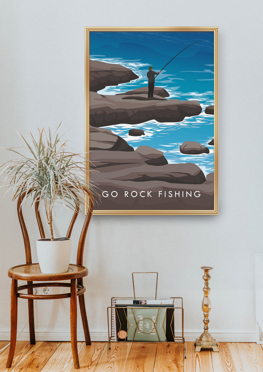 Go Rock Fishing Travel Poster