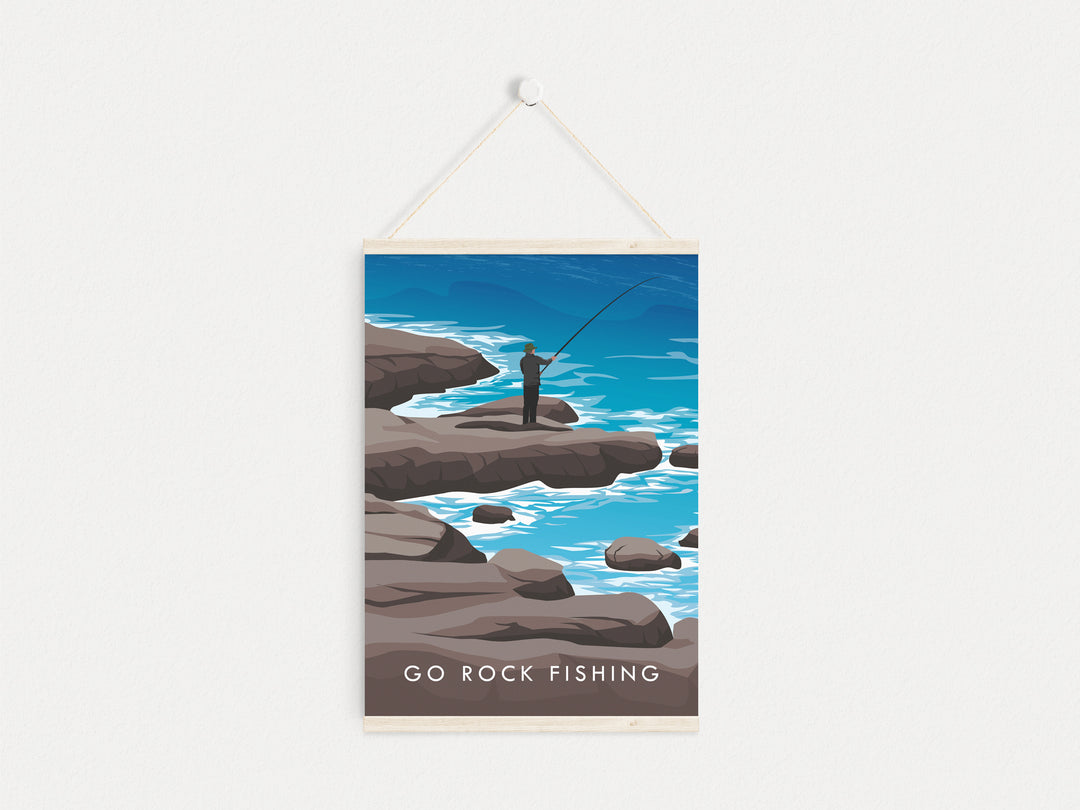 Go Rock Fishing Travel Poster