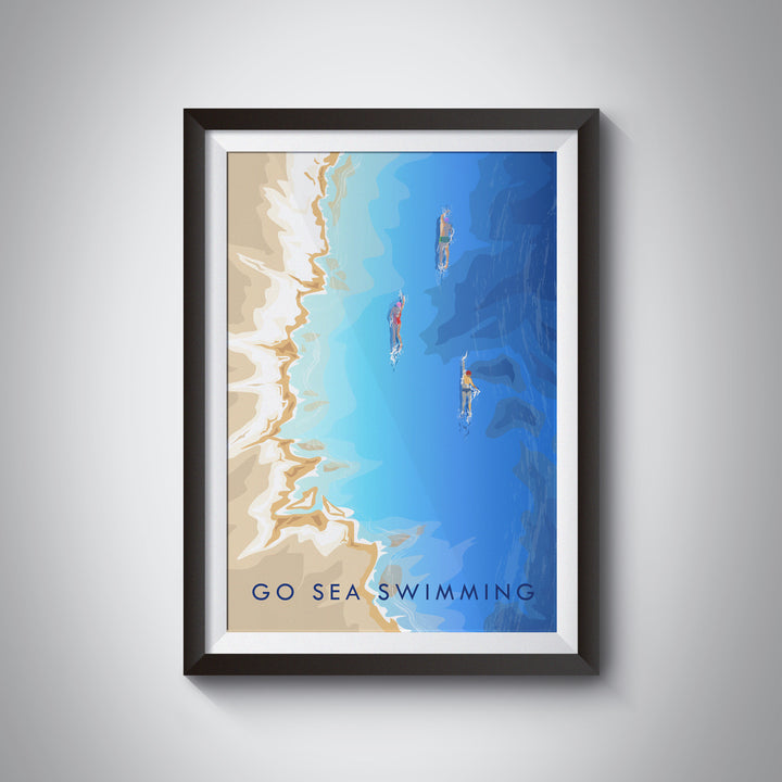 Go Sea Swimming Travel Poster