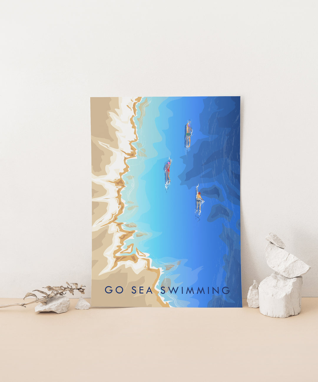 Go Sea Swimming Travel Poster