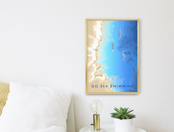 Go Sea Swimming Travel Poster