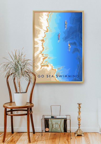 Go Sea Swimming Travel Poster