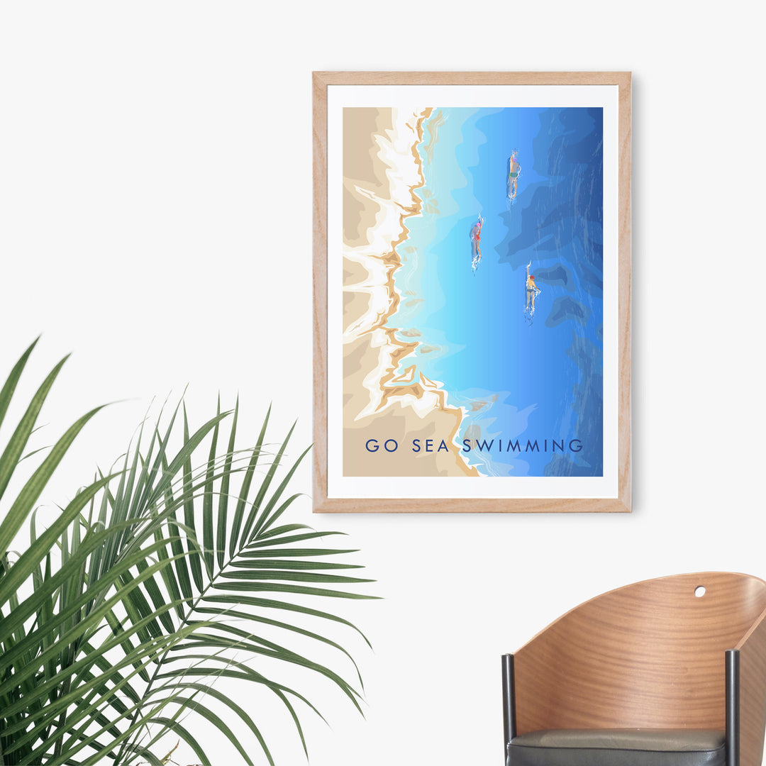 Go Sea Swimming Travel Poster