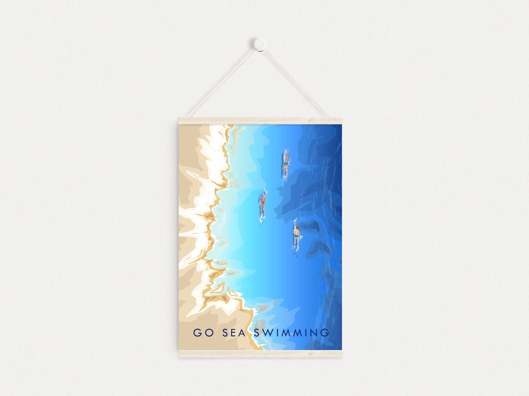 Go Sea Swimming Travel Poster