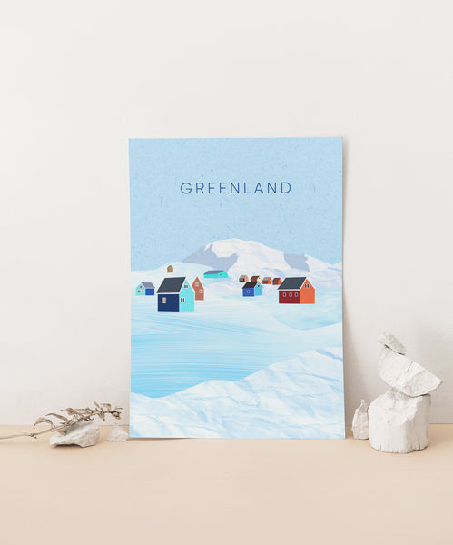 Greenland Minimal Travel Poster