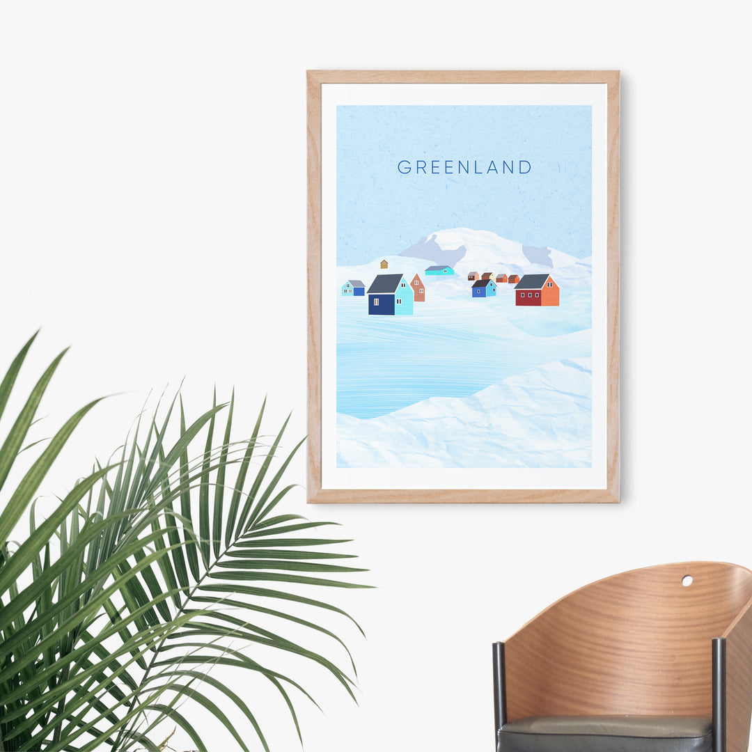 Greenland Minimal Travel Poster