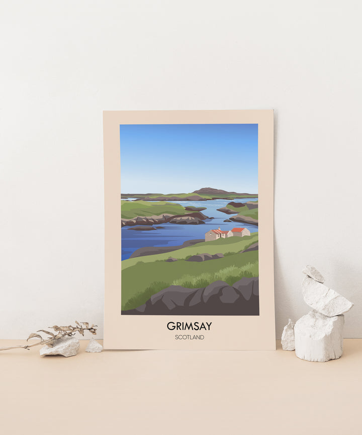 Grimsay Scotland Travel Poster