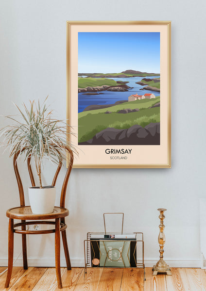 Grimsay Scotland Travel Poster