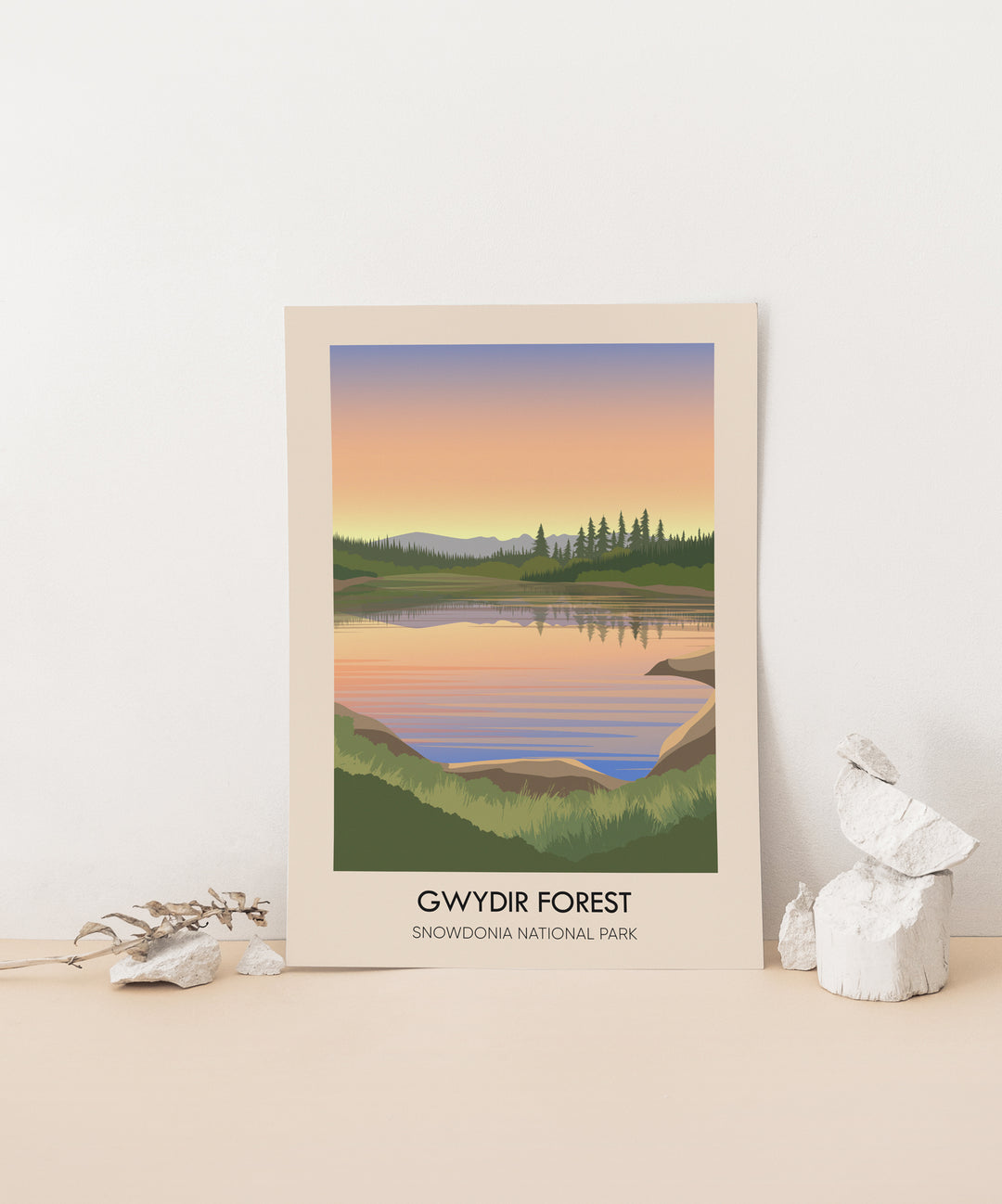 Gwydir Forest Snowdonia Travel Poster