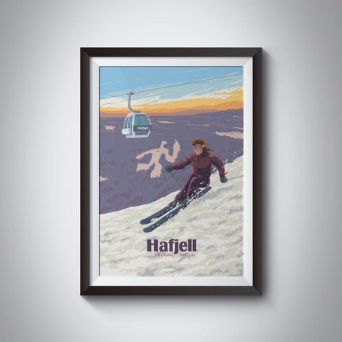 Hafjell Ski Resort Norway Travel Poster