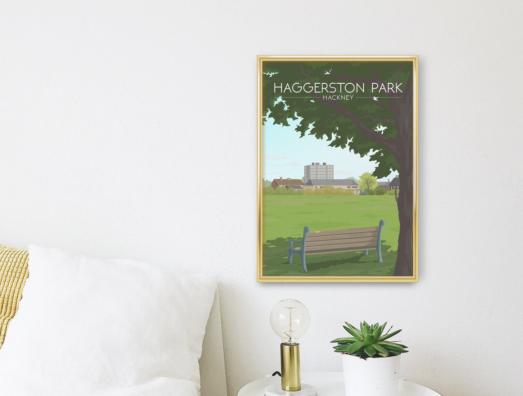 Haggerston Park London Travel Poster