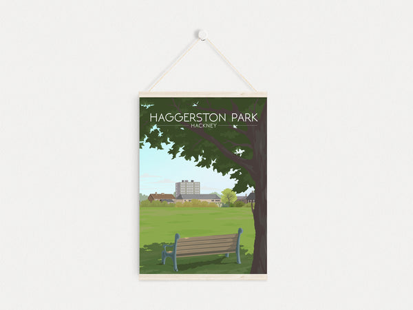 Haggerston Park London Travel Poster