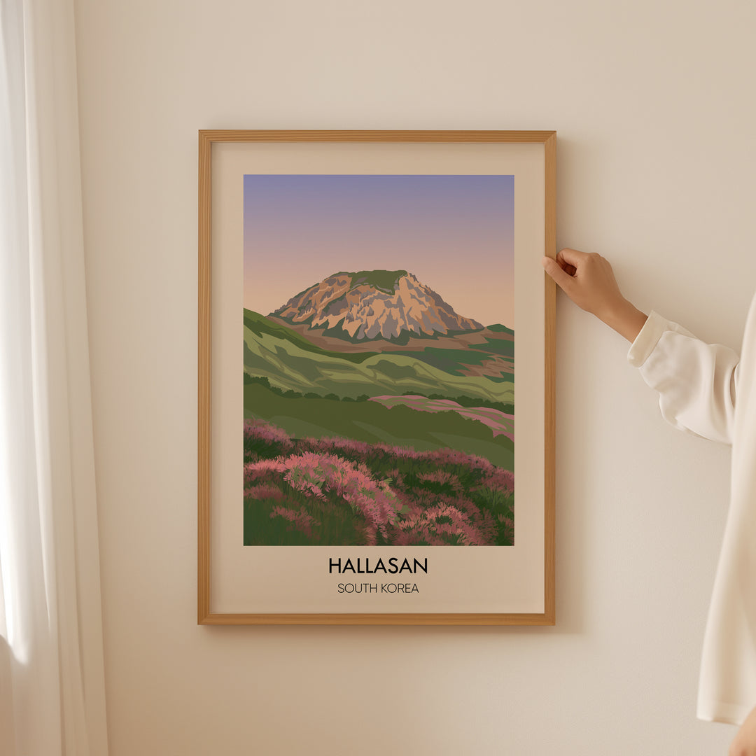 Hallasan South Korea Travel Poster