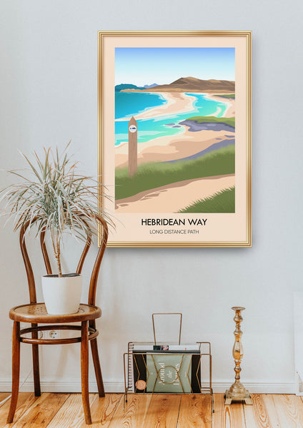 Hebridean Way Long Distance Hiking Trail Travel Poster