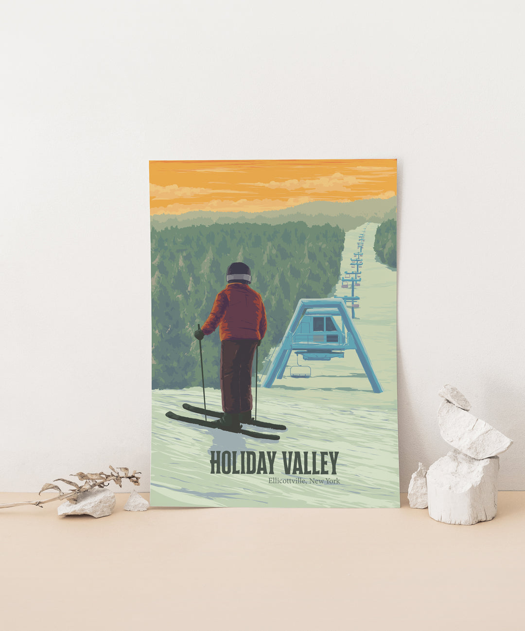 Holiday Valley NY Ski Resort Travel Poster