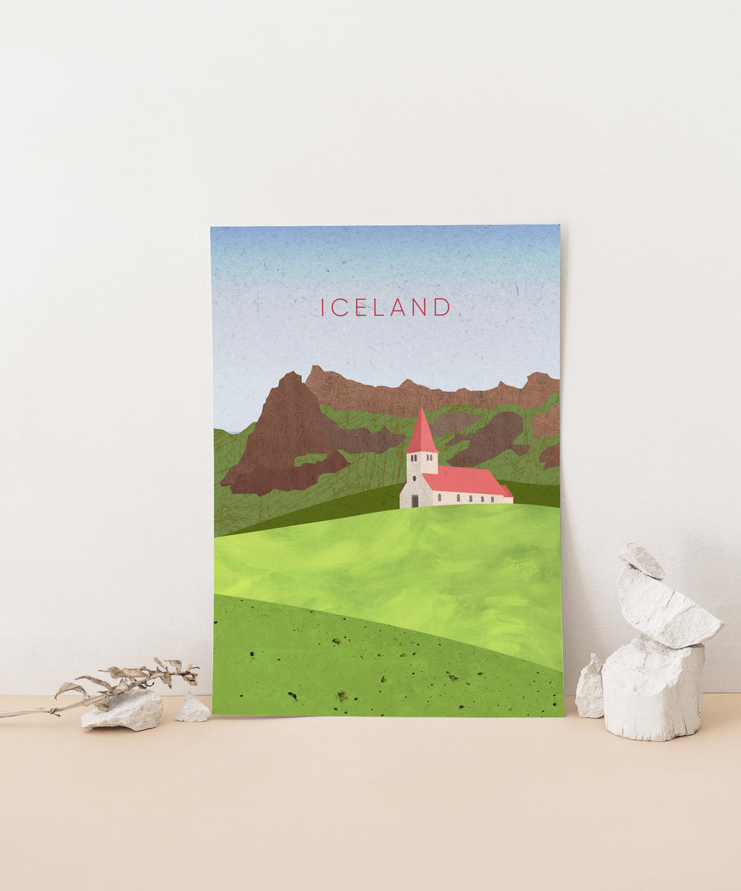 Iceland Minimal Travel Poster