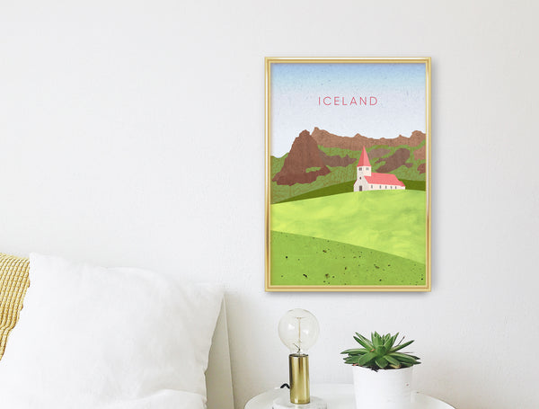Iceland Minimal Travel Poster